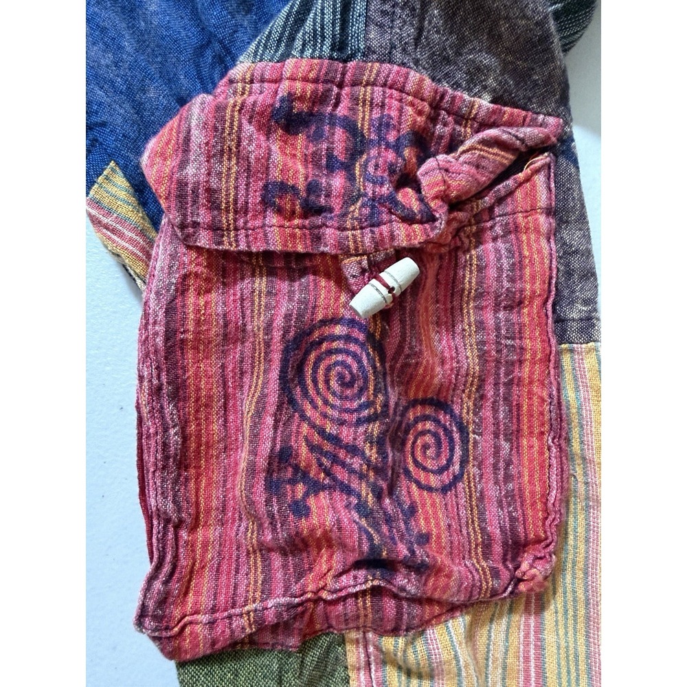 The Little Bazaar Nepal 100% Cotton Patchwork Cargo Pants Boho Size S/m - Picture 9 of 16